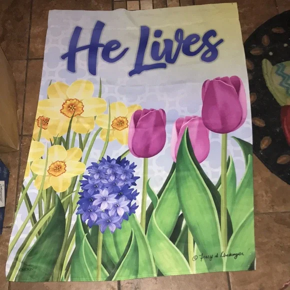 “He Lives” Easter Outdoor Flag - Picture 5 of 9
